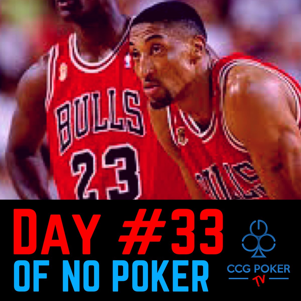 CCGpoker's tweet photo. Day #33 of NO POKER: if Day 23 was MJ day then Day 33 must be Scottie Pippen day. Do you think Scottie would of been a bigger star on another team without MJ’s shadow looming over him? Just another thought provoking post from CCG poker. #nodaysofpoker #ineedtogobacktowork https://t.co/izgaZYAcXD
