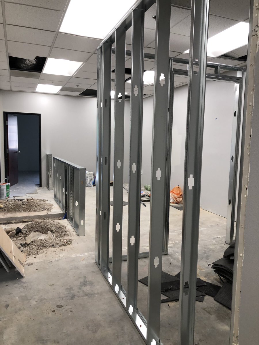 prostheticslab's tweet photo. Finally, progress 😌 We literally waited months for this and the pandemic didn’t help. Now about that business reopening in two weeks... #prostheticslab #office #remodel https://t.co/DwUMkvLOUv