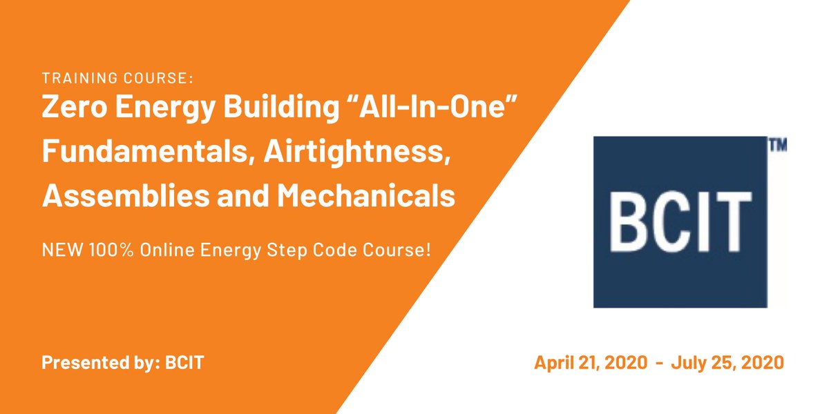 ZEBxchange's tweet image. Don&apos;t miss @BCITSoCE&apos;s newest online Energy Step Code course! Get the latest training in ZEB airtightness design + construction, building science, assembly details &amp;amp; mechanical systems! Course starts Apr 21. Register today: bit.ly/3am1GvU #energystepcode #bcconstruction