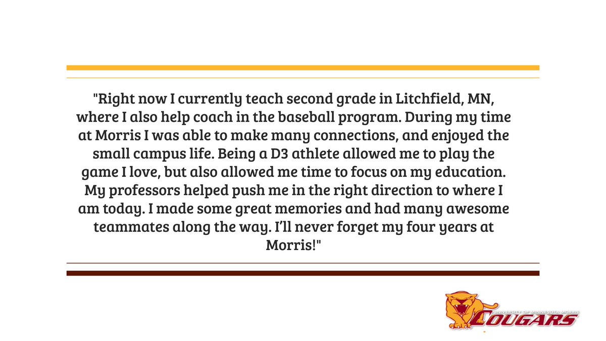 Morris SAAC (@morris_saac) on Twitter photo Joey Hyde (<a href="/UMMCougarBB/">Minnesota Morris Baseball</a>) shares how being a D3 athlete helped him make memories and connections that will last a lifetime. #WhyD3 #D3Week Joey Hyde (<a href="/UMMCougarBB/">Minnesota Morris Baseball</a>) shares how being a D3 athlete helped him make memories and connections that will last a lifetime. #WhyD3 #D3Week