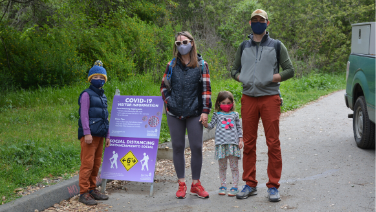 EBRPD's tweet photo. Regional Parks have been very busy during COVID-19 as people visit the outdoors for fresh air, exercise, and all-important stress relief. To help keep parks open and safe, use cloth face coverings/masks as recommended by the CDC. #KeepParksSafe https://t.co/MHnlR2X497