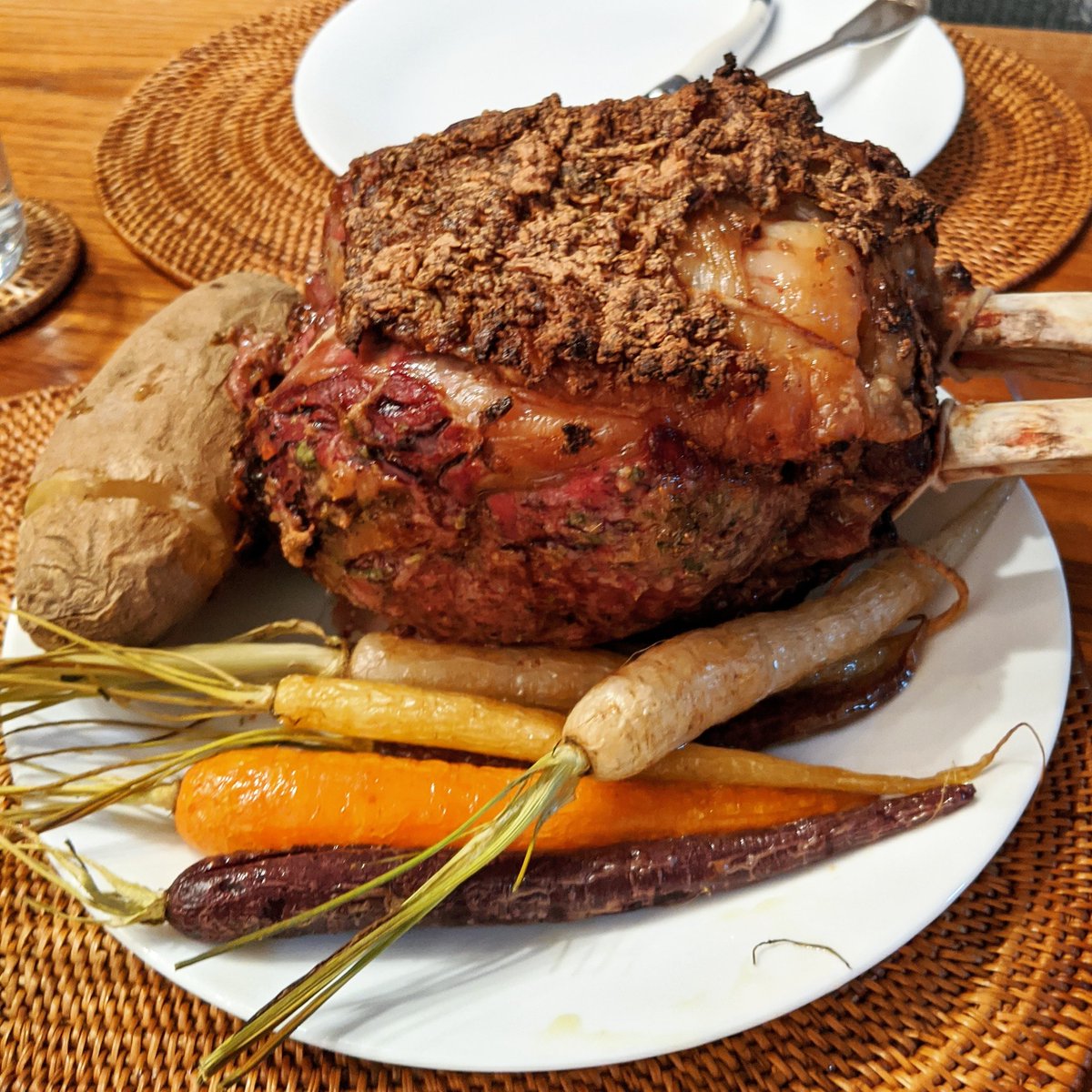Dry aged standing rib roast for two. So heavenly. 