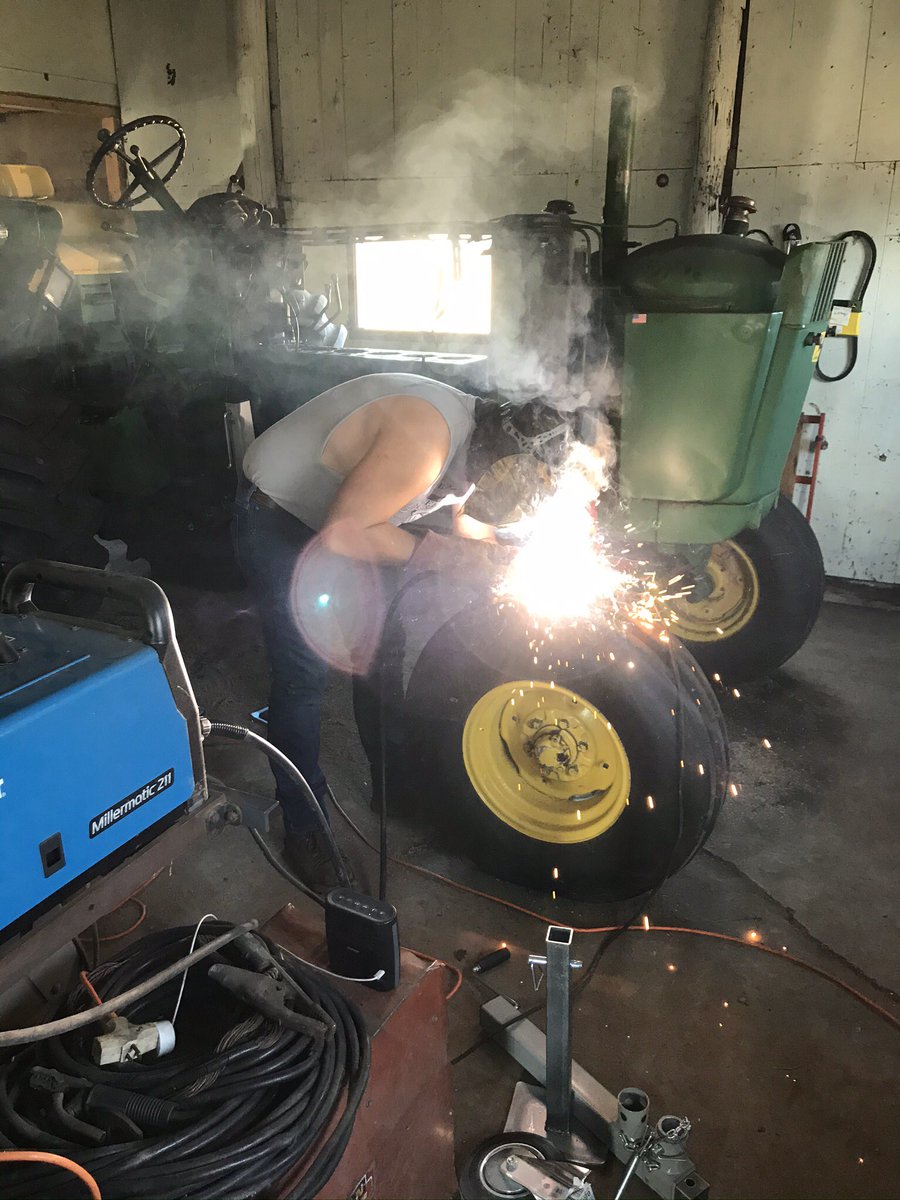 kimernstmeyer's tweet photo. Projects completed by boys during month one of #StayAtHome order: rebuild tractor engine; rehab grain trailer; spruce up Peterbilt - while also doing online classes and football workouts. What will get accomplished during month 2? 💁‍♀️ @king_erney @Avery_E_23 https://t.co/duiagwYIsD