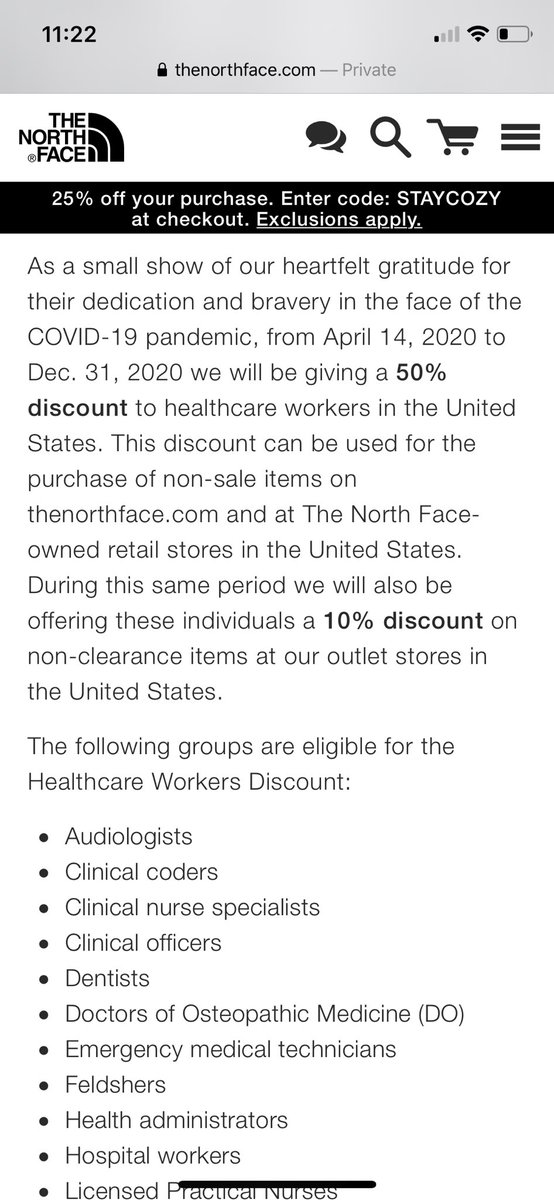 brooke_self's tweet photo. I’m really salty that #thenorthface left occupational therapists out of their 50% off discount for healthcare workers! https://t.co/owMuS3ZdhT