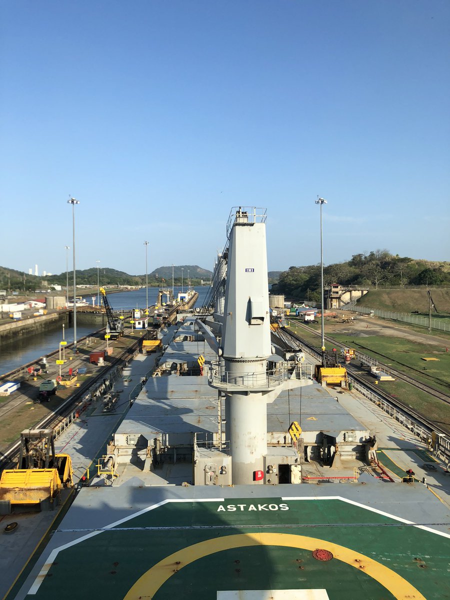 feuilletraul's tweet photo. M/V ASTAKOS loaded with rock phosphate from Casablanca Marruecos 🇲🇦 to Mexico’s 🇲🇽 Lázaro Cárdenas . Safely transits the Panama Canal . Command Capt Raul Feuillet.@canalpilots @canaldepanama @PanCanalMasons https://t.co/z0cXBvEBtd