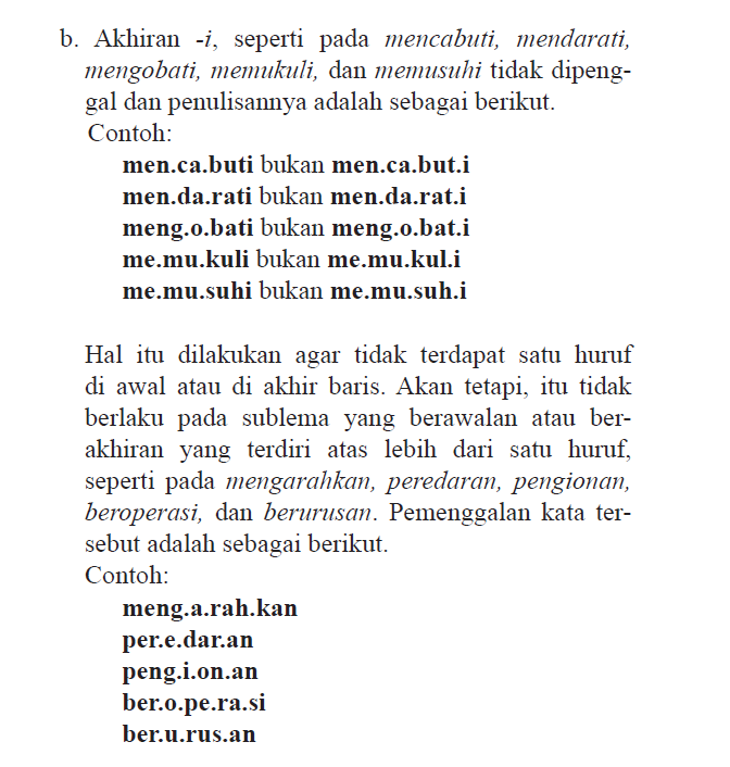 Ivan Lanin On Twitter Akhiran i Tidak Dipenggal Ini Penjelasan Pada 