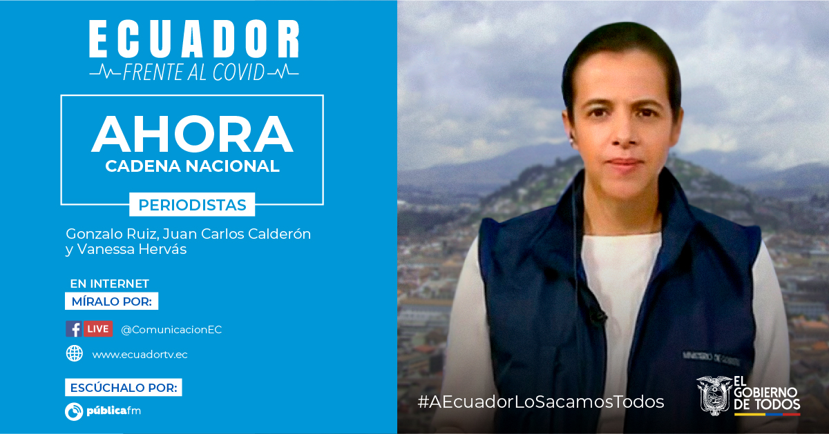 ComunicacionEc's tweet photo. AHORA | La ministra de @MinGobiernoEc, @mariapaularomo participa en el programa Ecuador Frente al #COVID19Ec. 

Sígalo por ▶️https://t.co/g65VBlYXP0

#AEcuadorLoSacamosTodos https://t.co/da3VqKudfR