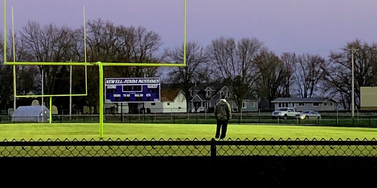 If pictures told stories, this one could be a whole book. You would be hard pressed to find someone who loves being a Mustang more than Coach Wilken. #MustangStrong #lightupIA #newellfonda