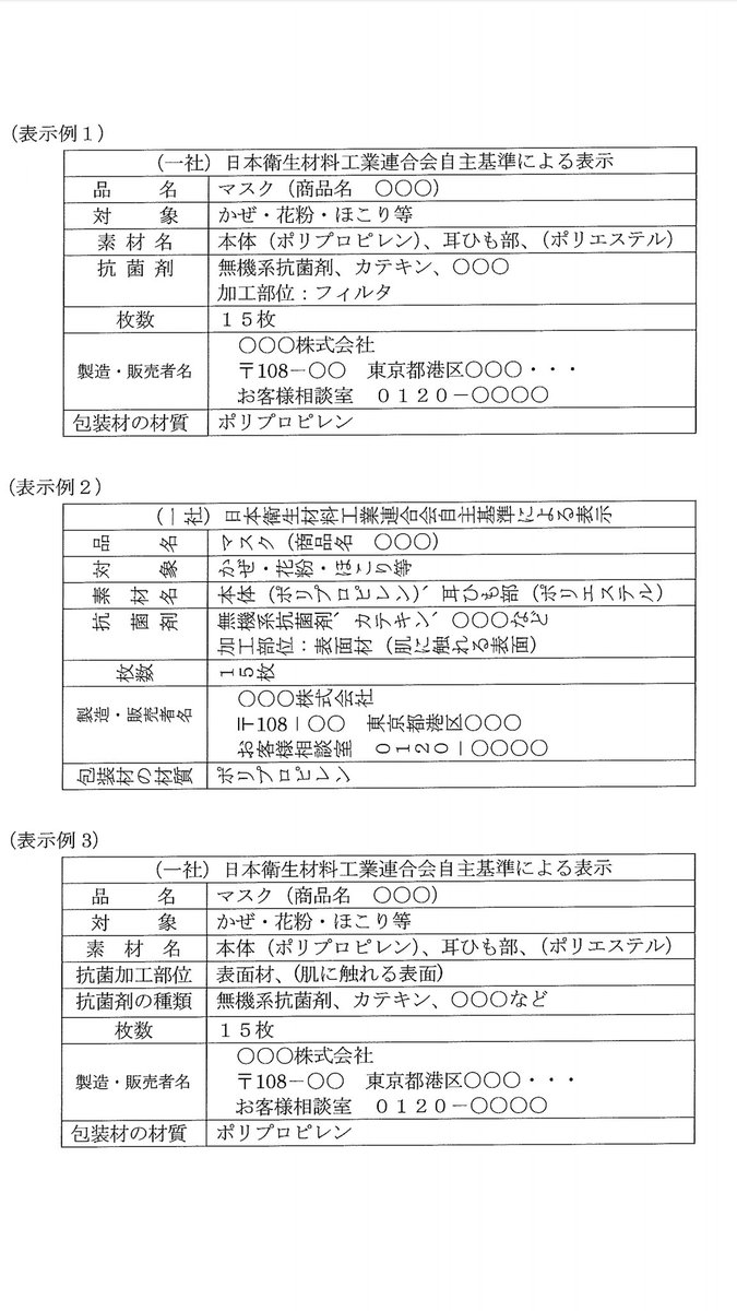 Uzivatel 内田 Na Twitteru 一般社団法人 日本衛生材料工業連合会 マスクの自主基準 T Co Ip4f0f5xnb マスクの表示 広告自主基準 ダウンロード 423kb T Co 5i6vicuyay 表示例スクショ Uzivatel 内田 Na Twitteru 一般社団法人 日本衛生材料工業連合会 マスクの自主基準 T Co Ip4f0f5xnb マスクの表示 広告自主基準 ダウンロード 423kb T Co 5i6vicuyay 表示例スクショ