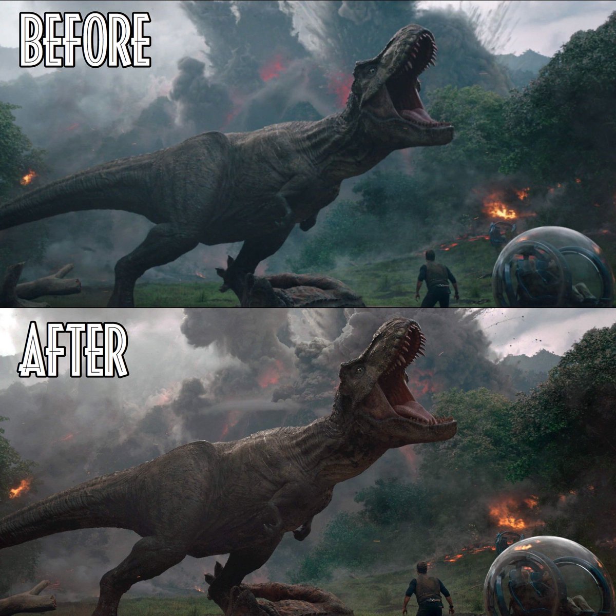 Brycenator100's tweet image. Bye Bye Blue Filter. 
•
Jurassic Looks So Much Better Without It.