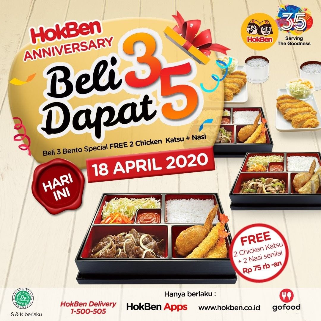 katalogpromosi's tweet photo. HOKBEN PROMO SPESIAL HANYA 1 HARI! BELI 3 DAPAT 5! berlaku HANYA 1 HARI, tanggal 18 April 2020. Lihat di sini yah untuk ketentuan lengkapnya
#promohokben #promodelivery #infokatalogpromosi https://t.co/6Ii8bQvw9u
