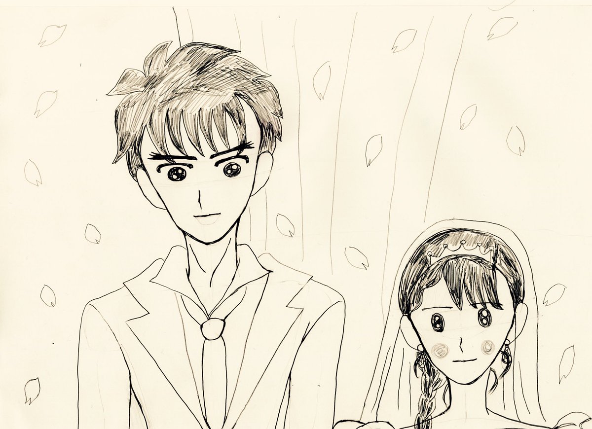 後でカラー化したいと思います。パソコンの不調が治ったら。
思い出の桜の木の下で永遠の愛を…
#イラスト
#二次創作ギャラリー
#大まる