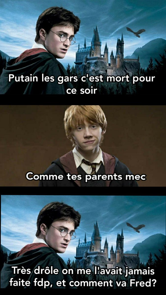 MemeDraco's tweet photo. C'est très drôle ron mais harry

INTERDICTION DE DIRE ÇA DE FRED (pardon)
#harrypotter #harrypotterfr https://t.co/Dn0k5mekjx