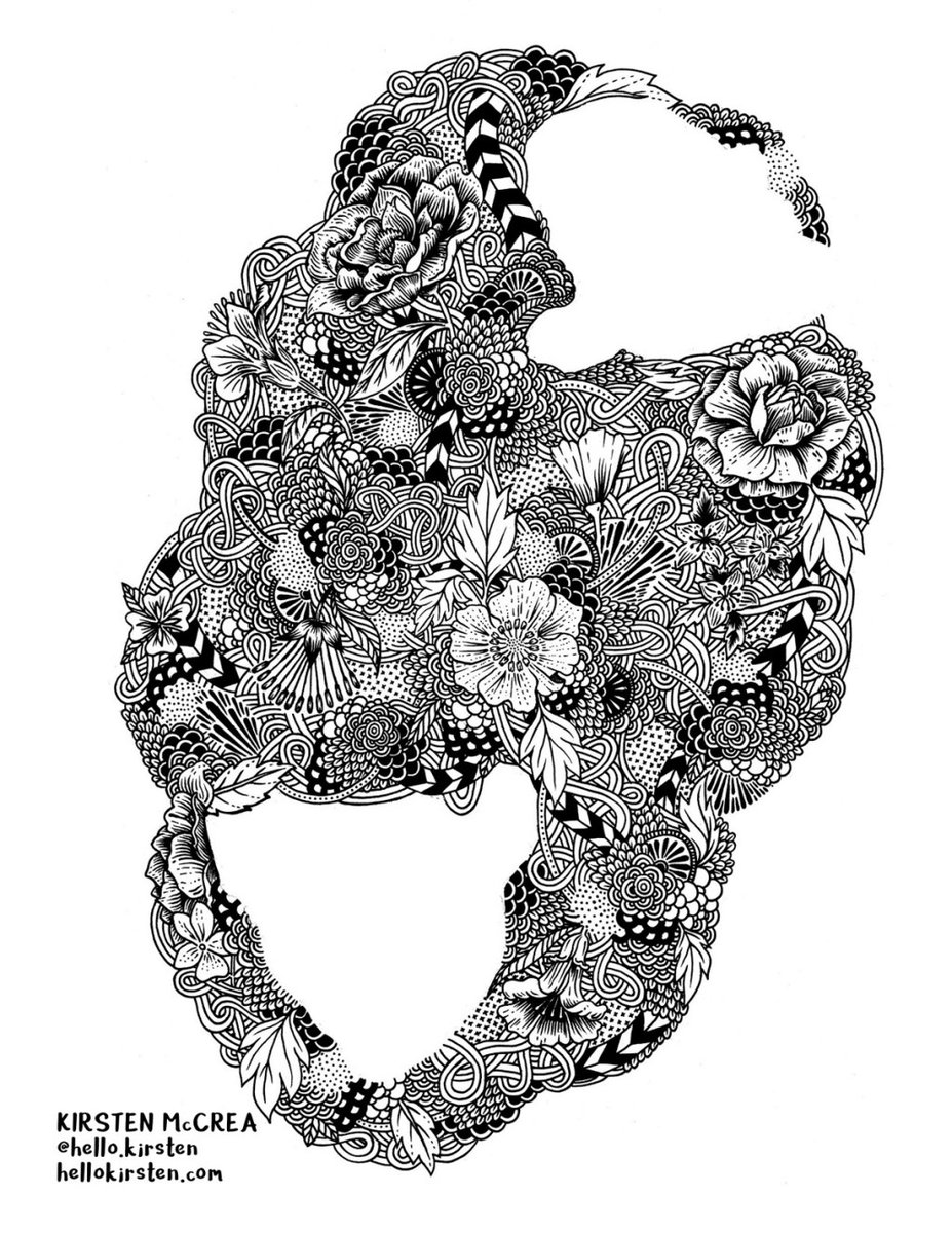 Click here to download 45 beautiful, FREE colouring pages drawn by artists. Reduce your stress, improve focus, and let your creativity run wild! papirmass.com/stay-home-colo…