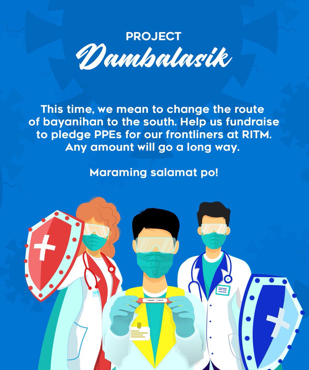 _carladedel's tweet photo. Hello Guys!!! My group of friends and five graphic artists have collaborated to fundraise for PPE’s.
Any amount will do your money will go a long waaaaay! ❤️
Dm for inquiries or msg @jrvicente7 @ninasamanda 🙏
#donationsneeded #FightCovid19 #helpourfrontliners https://t.co/xlMCN0XBQA
