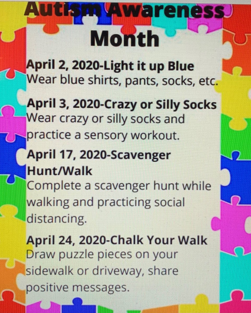 DoddsAngelica's tweet photo. Please continue to recognize this month is Autism awareness Month 😀 Don’t worry if you didn’t have time to walk today, you can everyday! It’s good for us 😀 I can’t wait to chalk the wall on April 24th! #TDStrong #XLence ⁦@TierraDelSol_ES⁩  ⁦@RebecaParada_⁩ https://t.co/OO4y7ks2bw
