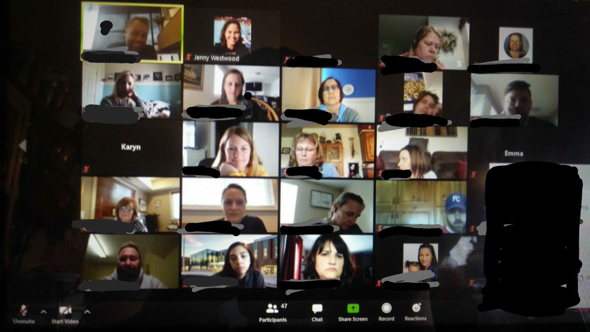 Jwestwood8's tweet photo. We had over 47 teachers and support staff during our work meeting on Zoom. One positive thing that has come out of social distancing is that it has actually brought us all closer. We are collaborating and stepping up our game. #Teachindavis #Wearewasatch https://t.co/D1WevVq215