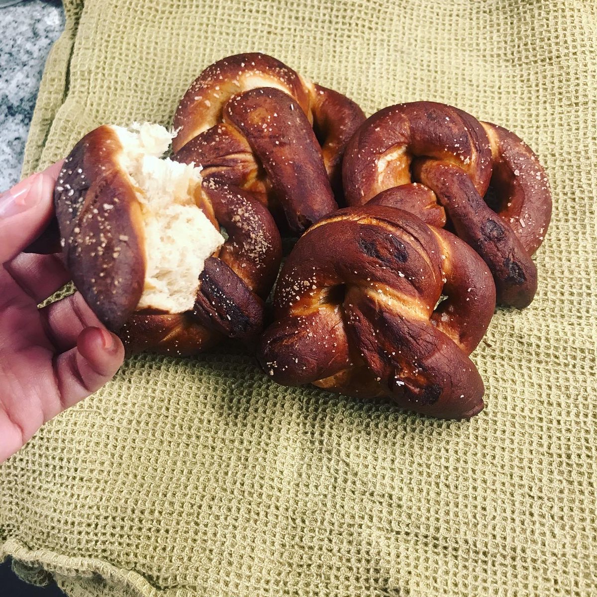 Bread #35: Ballpark Pretzels. These were special for me because I have a big soft pretzel-shaped space in my heart for big soft pretzels at movies and sporting events & stuff. So making these was a nice way for me to pretend I can go somewhere  they were good & pretzelly.
