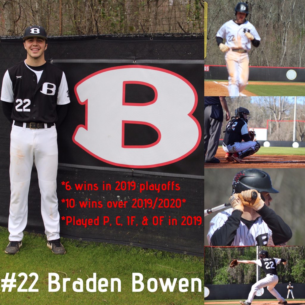 bowdon_baseball's tweet photo. #22 Braden Bowen. Braden left his mark on the program by securing each of our 6 playoff wins in 2019 on a historic run to back to back final 4 appearances. He is an emotional competitor who helps his team in many phases. Fish, you will be missed around here!! #senior2020 https://t.co/bgjh6FrhWM