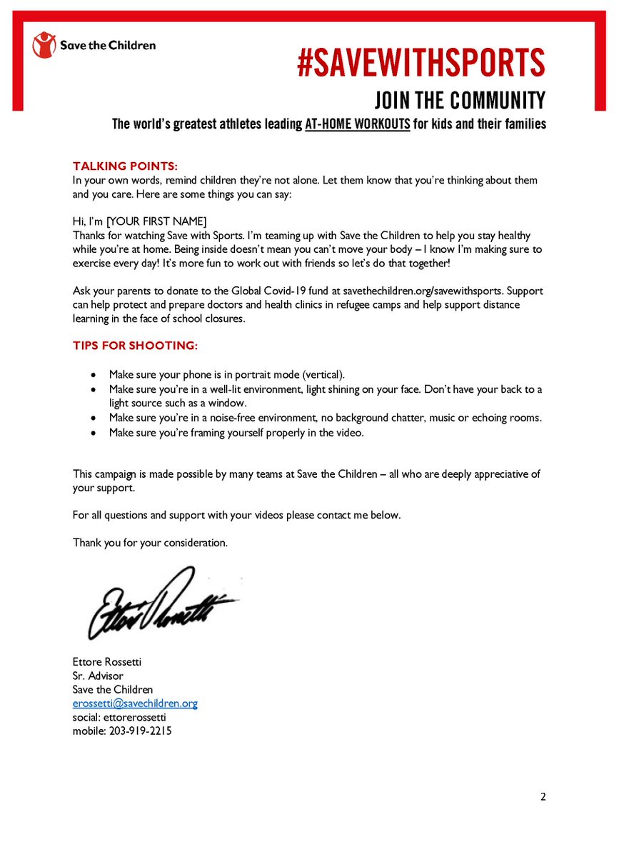 <a href="/TaylorTownsend/">Taylor Townsend</a> You are an inspiration to young athletes! We are launching an initiative #SaveWithSports to collect videos from the world's top athletes to provide physical activities for kids @ home. We'd love your help as a content contributor. See instagram.com/savewithstorie…