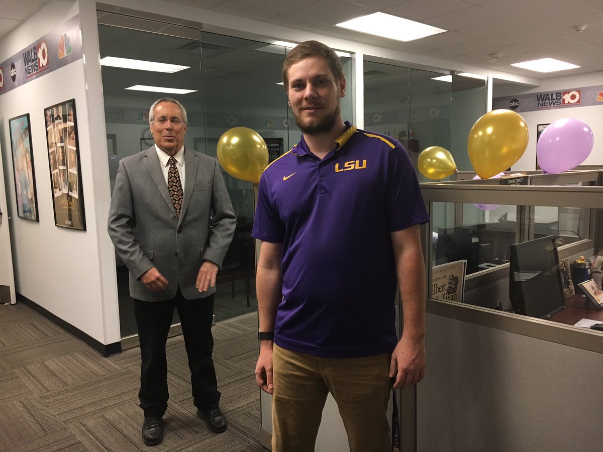 Sad to say goodbye to Tanner Anderson, our 6 and 11 producer on the "Darkside."   
This is his last night at WALB News 10, and we will miss him!  LSU shirts and all. Wish him happiness as his career progresses.