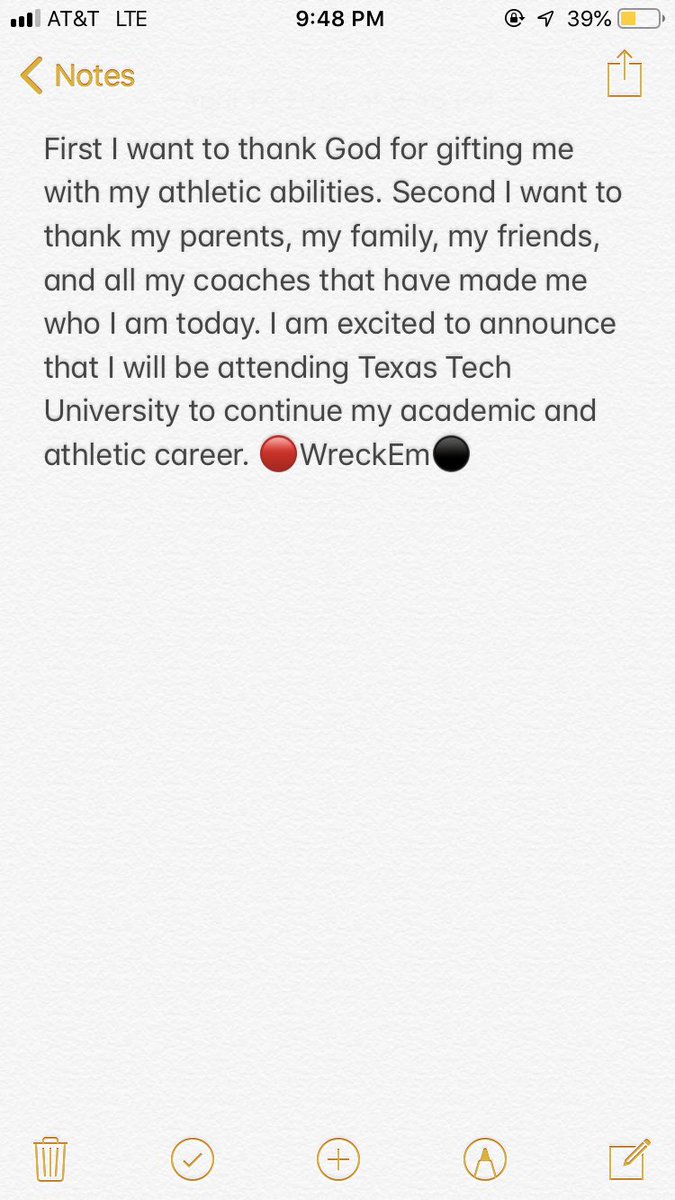 jakejustice2001's tweet photo. I am excited to announce that I will be continuing my academic and athletic career at Texas Tech University @CoachMikeOG @CoachPRandolph @TTUCoachWells 🔴#WreckEm | #GunsUp⚫️ https://t.co/JA3HZZrS2l