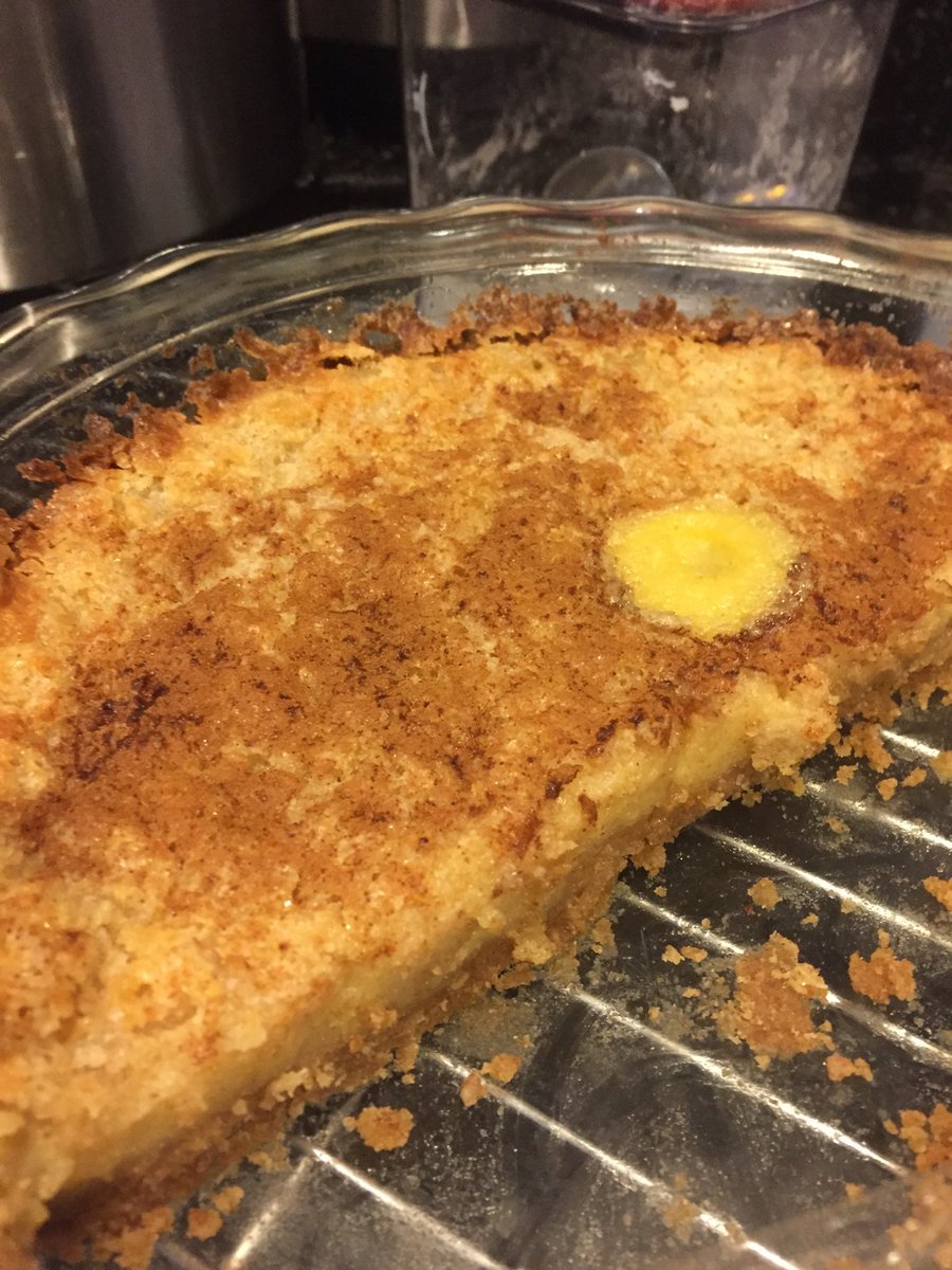 TomMcShea's tweet photo. I got the silly idea to bake an iconic state pie every Friday. First up: Alabama Buttermilk Pie. I give it nine thumbs up. https://t.co/n378R8WMmG