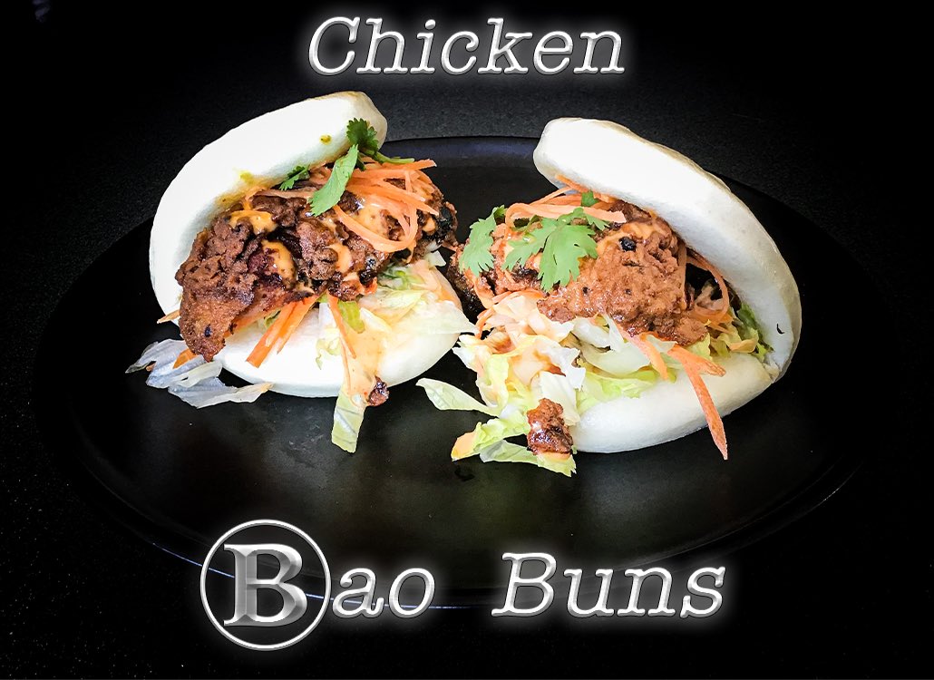 BerntisInn's tweet photo. "B" Satisfied this Saturday with Zack's Grill takeaway chicken bao buns with chipotle mayo.

$10 per pair of buns, we're also offering alcoholic beverages at a special price.

We're open Tuesday, Wednesday, Friday, &amp; Saturday.

5 pm - 8 pm.

Phone 0488582888 To pre-order. https://t.co/DvF9pbeG5X