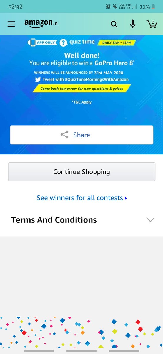 SahaBedanto's tweet photo. I played this interesting quiz on Amazon - Try your luck for a chance to win exciting rewards https://t.co/ayOnW0f3pP  
#QuizTimeMorningsWithAmazon https://t.co/eItTEdGeEf