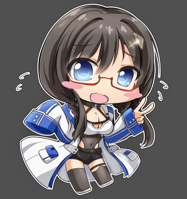 マーブルヘッドちゃんはギャル可愛い 2枚目は地味子バージョン ・・・いいと思います #アズレン  #アズールレーン 