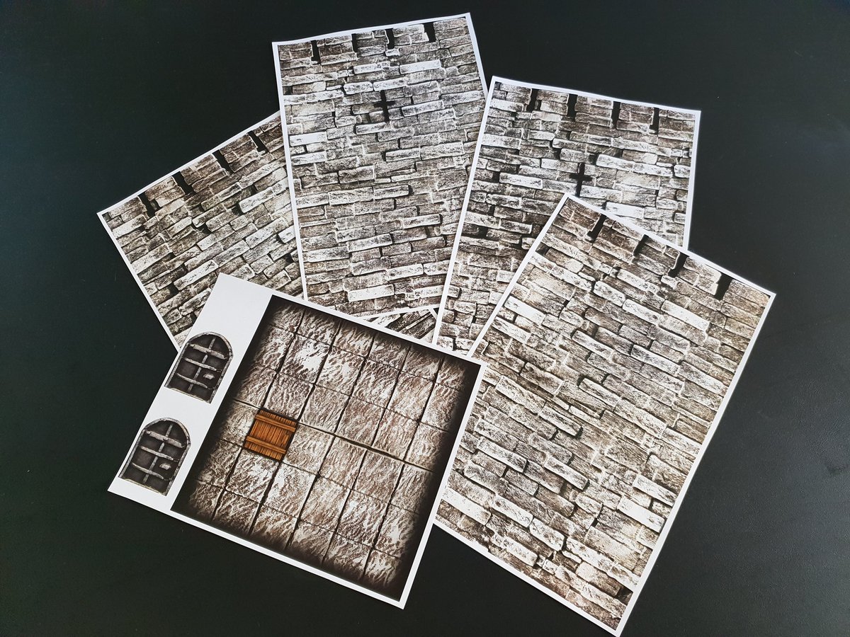 CustomTerrain's tweet image. My print-and-play castle design is finally coming to fruition! Assembly currently underway. High resolution colour images photographed from handmade/handpainted terrain #tabletopgames #ttrpg #warmongers #28mm #warhammer #wargaming #DungeonsAndDragons #dnd5e #pathfinder #tabletop