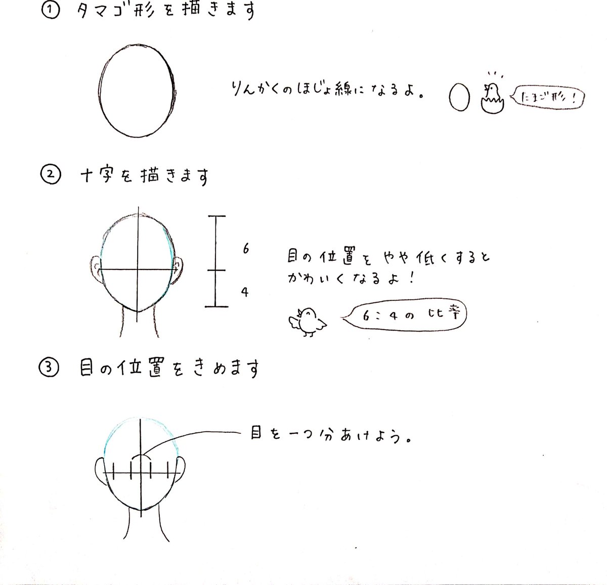 🌸漫画で描く女の子の描き方🌸
point
・目の位置が低い
・まゆげが細い
・まつげが多い
・鼻が低い
・輪郭に丸みがある
・口が小さい
以前授業で使ったプリントです。おうちでお絵かきして遊んでみてくださいね。
#おうちで漫画イラスト講座 #おうちで過ごそう 