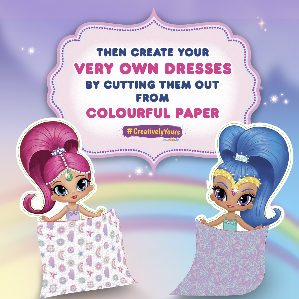 NickJrIndia's tweet photo. Playing dress-up never felt so fun before. Tag us and show your ur magic!
#CreativelyYours #WorldCreativityWeek #HomeOkPlease #StayHomeStaySafe #ShimmerAndShine #Art #Craft #NickJr #ForYourJr https://t.co/f0Kf4Cxdnc