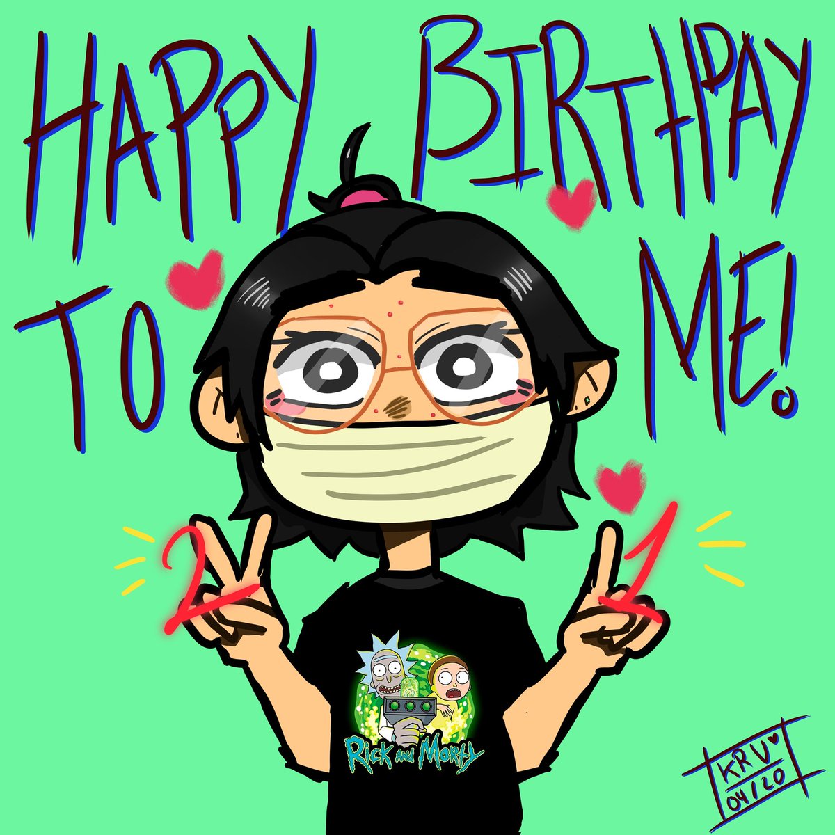 Ayer fue mi cumpleaños e hice este dibujito :3