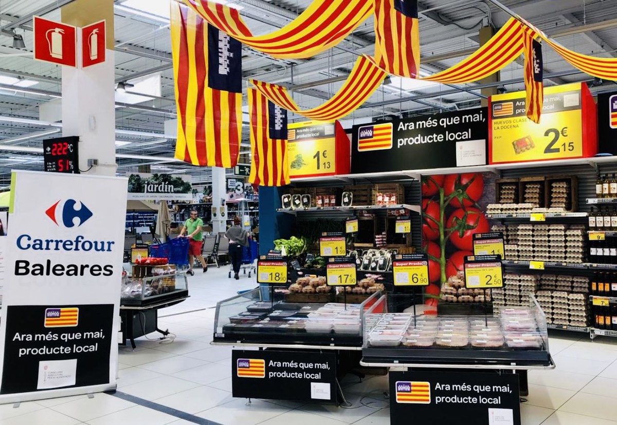 AgriculturaGOIB's tweet photo. 📌La campanya 'Ara més que mai, producte local' s'estén de les botigues de proximitat a les grans superfícies 

🛒Carrefour comença amb una acció de promoció durant 15 dies. Eroski, Bip, Bip, Hipercentro i Spar també han fet la seva aposta 

❗️Animem a la resta a sumar-s'hi!! https://t.co/BYatQeJPIP