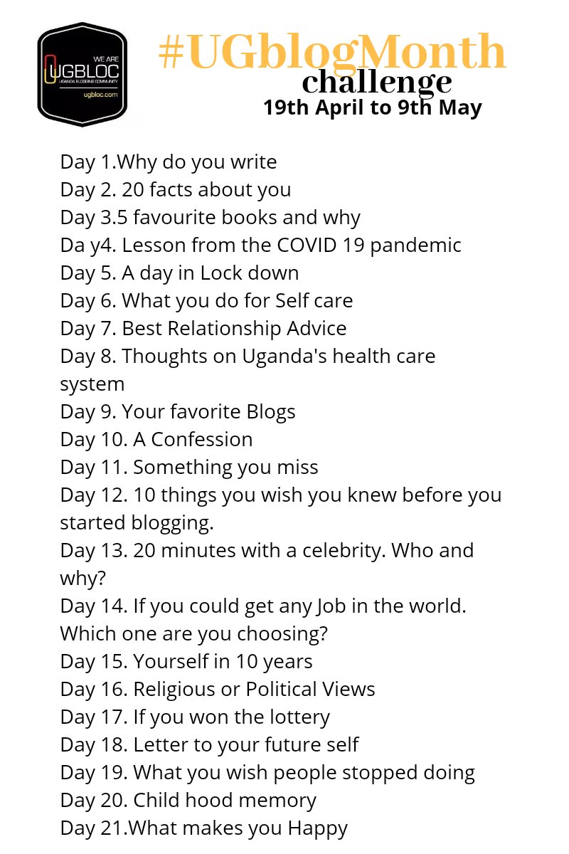 We Promised and we Delivered #UgBlogMonth Challenge Starts Tomorrow!!! Let the writing Beginness!!! Find details here  http://ugbloc.com/ugblogmonth-april-may-2020/  https://twitter.com/ugbloc/status/1251085595465613313