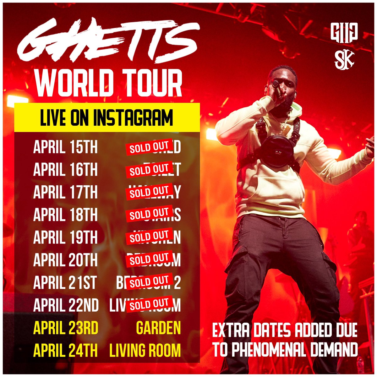 THEREALGHETTS's tweet photo. Obviously have I got news for you made the sales go mad so we added couple more dates due to public demand all you need for entry is Your id and ticket code ❤️ #GIIG https://t.co/GZ2AQdoPkb