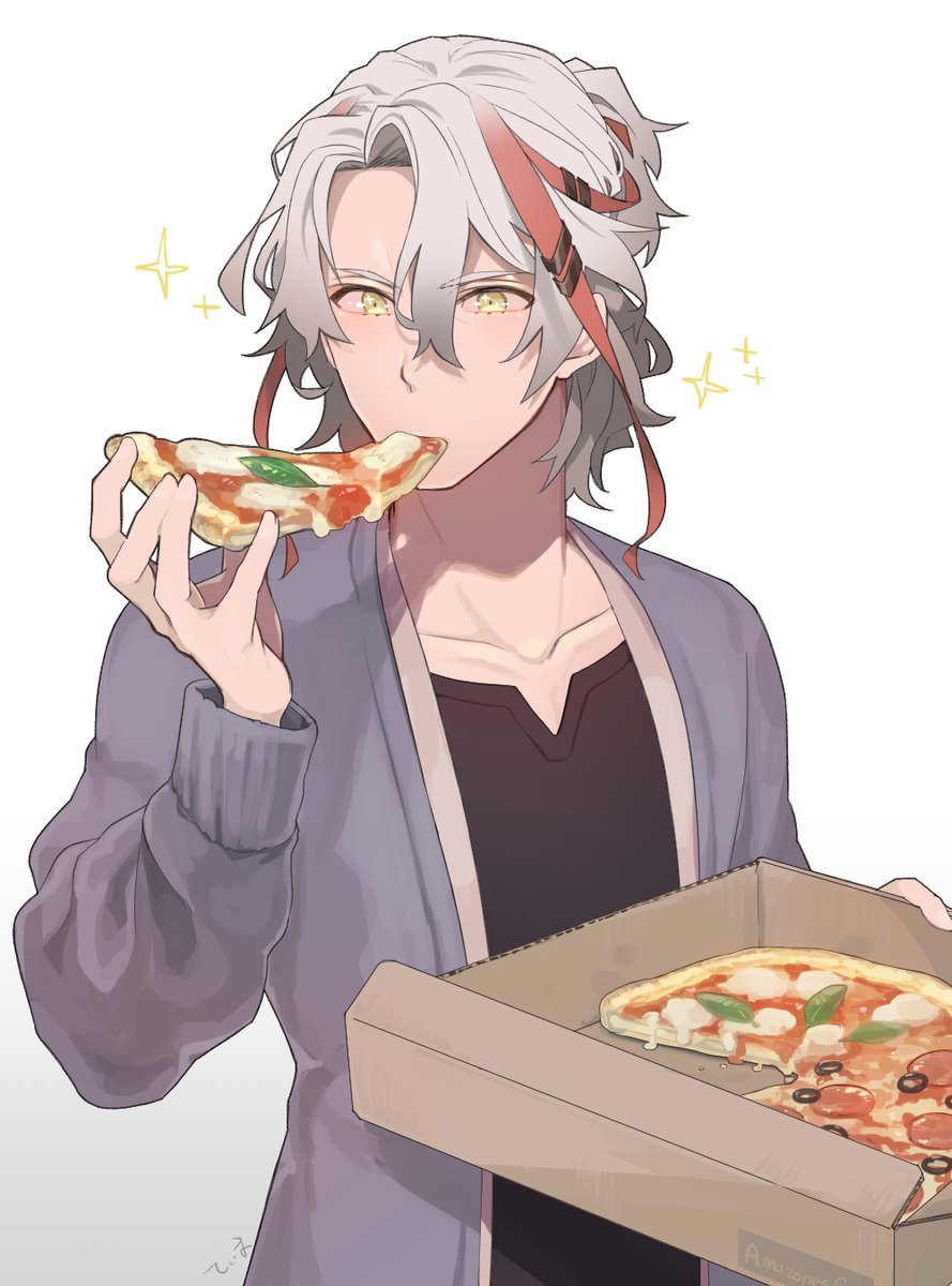 ピザ食べたい てぃあのイラスト