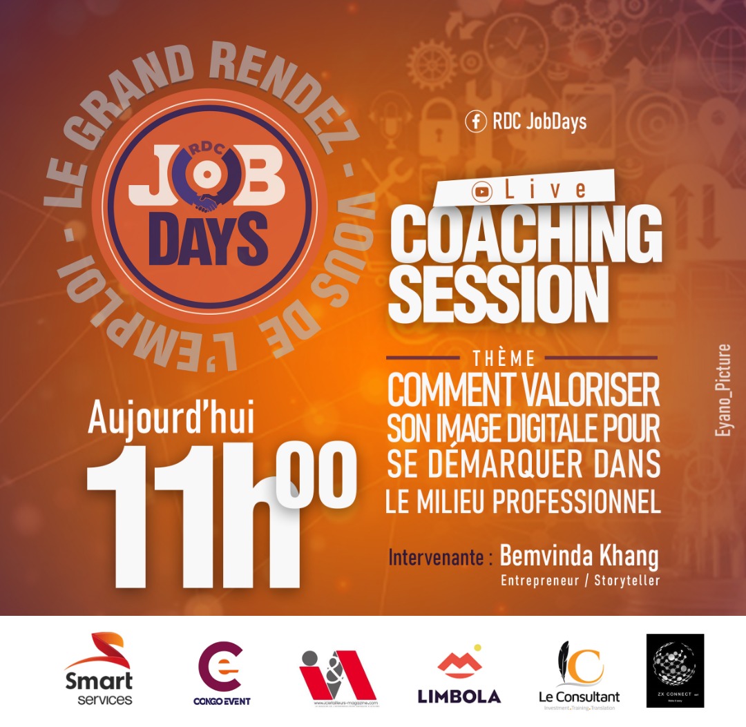 congo_event's tweet photo. 👉Ceci est pour vous !! Soyez déjà prêt à nous rejoindre sur la page Facebook #RDCJobDays dans quelques heures pour assister à une session de coaching sur le thème : comment valoriser son image digitale pour se démarquer dans le milieu professionnel. https://t.co/0qS34uXW2k