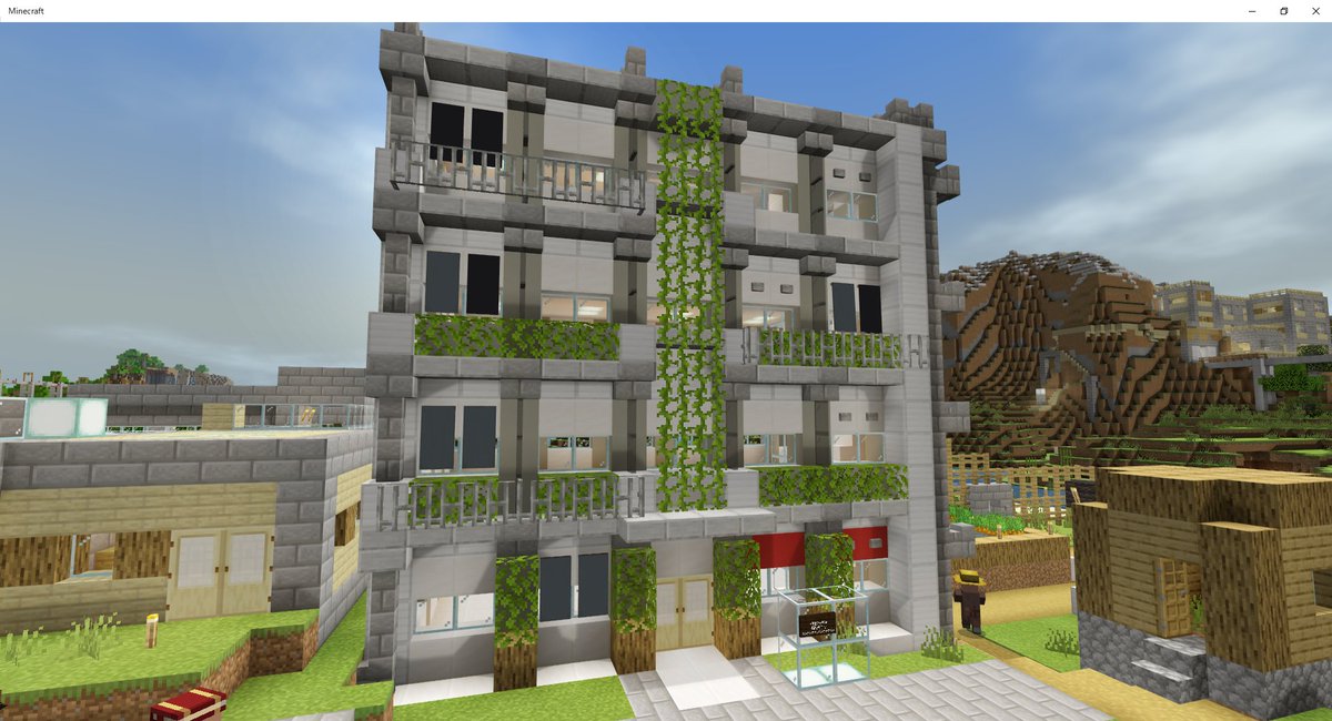 6g Creator W 昼投稿 作ったはいいもののアイデアが枯渇した役所です これマンション建築に生かせそうなので 最新版をもう少しお待ちください Minecraft建築コミュ マイクラ マインクラフト Minecraft