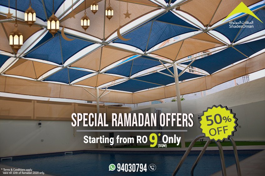 maskanoman's tweet photo. العروض رمضان خاص ٢٠٢٠
للحجوزات والتأكيدات حتى تاريخ ١٠ من شهر رمضان فقط
احصل على المظلة الآن
٥٠% خصم
يبدا من ٩ ريال عماني/= لكل متر مربع
المنتجات الأوروبية والأسترالية والولايات المتحدة
ضمان ١٠ سنوات
حسب الشروط والأحكام
للتصميمات والتفاصيل
الاتصال او واتساب
٩٤٠٣٠٧٩٤ https://t.co/QAv9O4FzQB