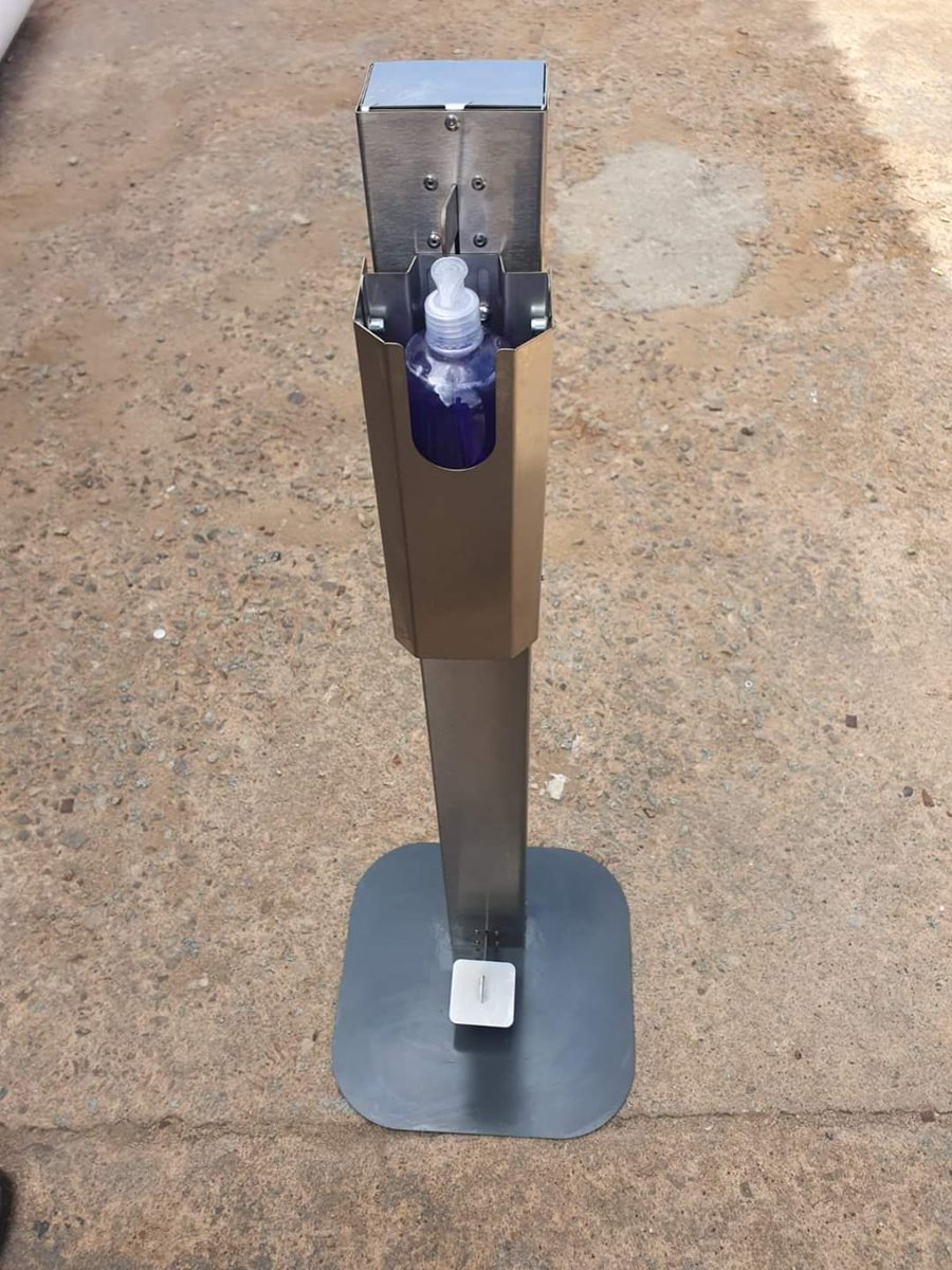 We <a href="/mpstainless/">Mpumalanga Stainless Initiative</a> as a stainless steel incubator funded by both @Seda_dsbd &amp; <a href="/MPGov/">Mpumalanga Provincial Government</a> can produce this sanitizer dispensers,we urge <a href="/GautengHealth/">Gauteng Health</a> <a href="/DBE_SA/">Dep. Basic Education</a> @cogtamp to use us,we can also produce medical beds and other stainless steel hospital equipments cc <a href="/DDMabuza/">David D Mabuza</a>