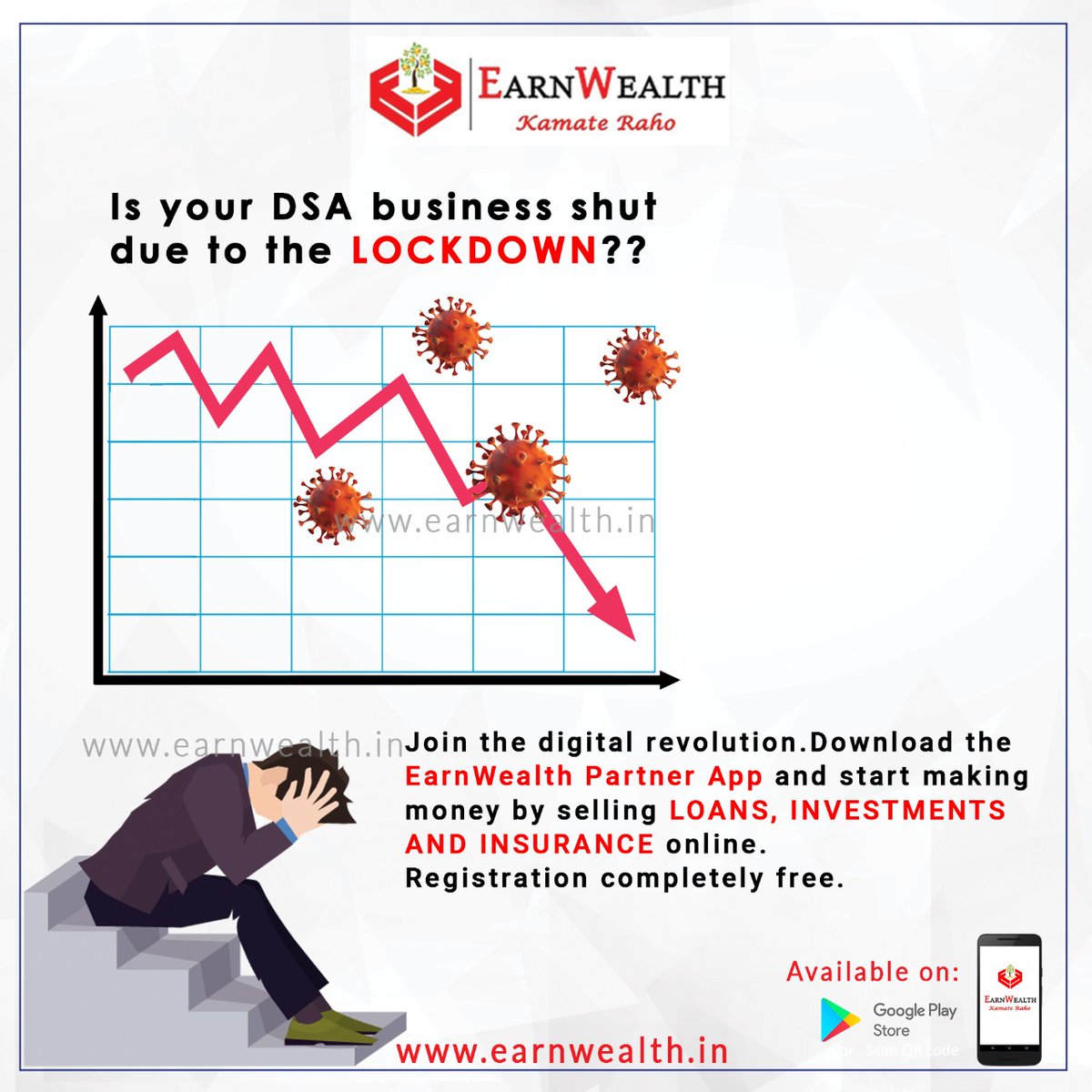 earnwealth_'s tweet image. Is your DSA Business shut due to lockdown??

Join the digital revolution. Download the EarnWealth Partner App and start making money. Registration completely free.
Download now:-bit.ly/2E9FoQE
#EarnWealth #PartnerApp #Kamateraho #Lockdown
#Stayathome #StayHomeStaySafe