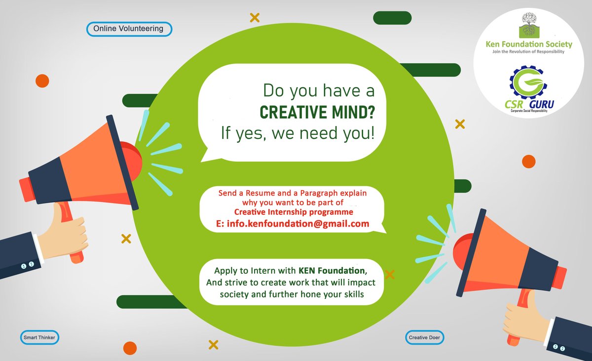ken_foundation's tweet photo. This is an excellent opportunity for individuals with a strong interest in entrepreneurship/nonprofits/social enterprise.
E: info.kenfoundation@gmail.com 
#CommunityService #OnlineVolunteering #CreativeInternship #KenFoundation #ImpactInitiatives https://t.co/6gJpgW2kc8