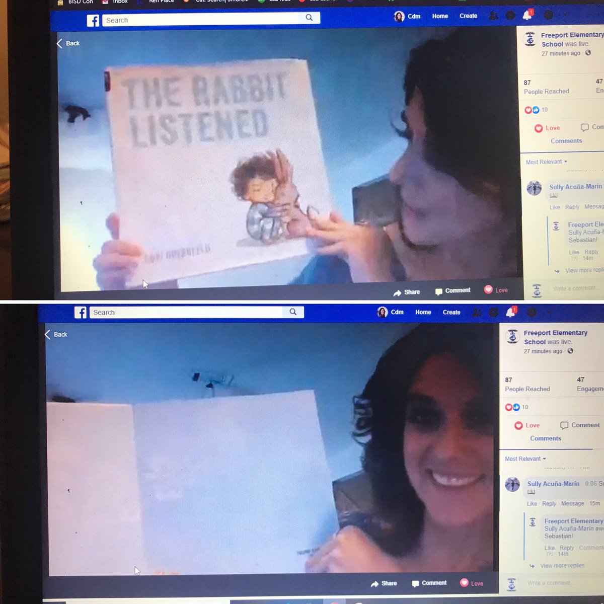 MsPlovesbooks16's tweet photo. It was really great to read a book to my students today. Loved the connection even though it was distant. You can join us next week on Thursday, 4pm FE Library and Friday, 3pm Freeport Elementary School. #BISDpride #Freeportelem https://t.co/GckTK0S6SN