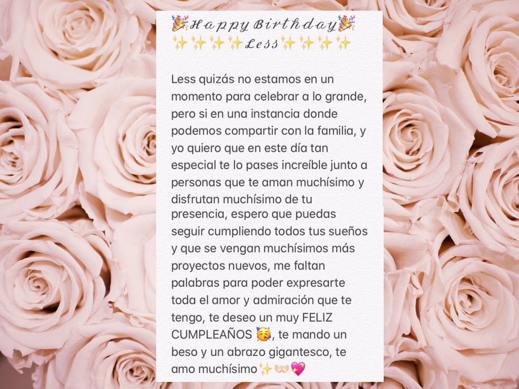 CATA_POLINESIA_'s tweet photo. ✨Lo siento @PPTeamLesslie por no saber editar videos, pero te quise dedicar unas palabras que salieron de mi corazón para ti #LessDay #HBDLess 💖✨ https://t.co/5lzPzBZkXs