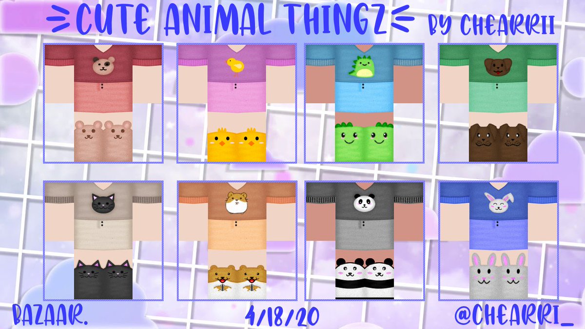 Chearrii On Twitter So I Made Some Cute Outfits Pick Your Fave Animal Wanted To Do Something Cute And Simple It Has Been Awhile Appreciated Group Https T Co Iwckkrboid I Will - cute roblox group pfp