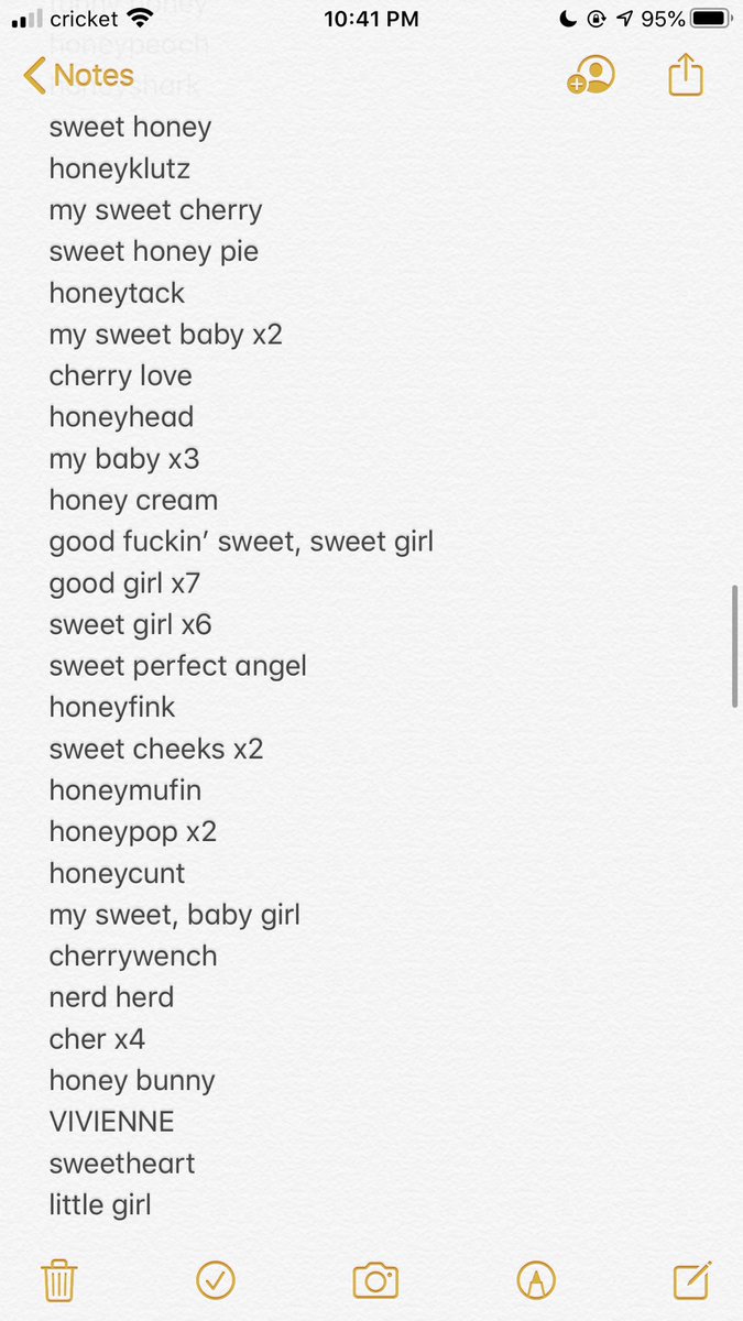 here is every sweet name that harry called cherry