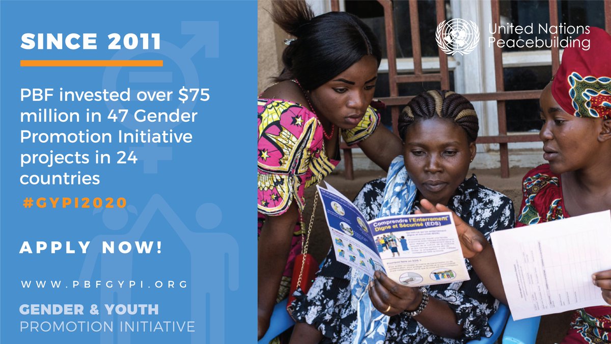 UNSriLanka's tweet photo. #COVID19 risks undermining the space for meaningful participation of women+youth in #peace processes. Do you have an innovative proposal to promote the positive role of #women & #youth in #peacebuilding?
Apply today for the @UNPeacebuilding Fund #GYPI2020 https://t.co/IwBvQKEQhR https://t.co/6xLyaPiNfu
