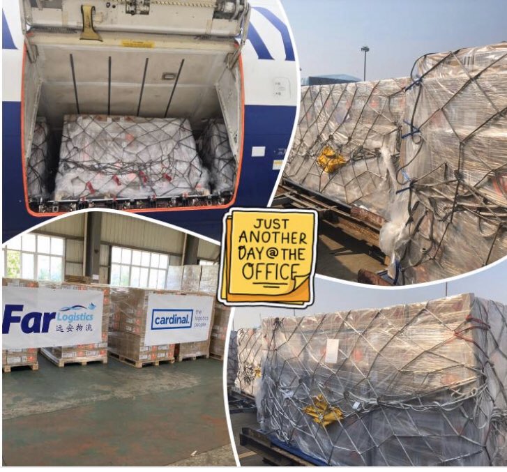 Collaborative effort by our teams in Asia and the UK, proud our Global Business combined to deliver frontline PPE in the UK #Covid_19 #Logistics #Supplychain